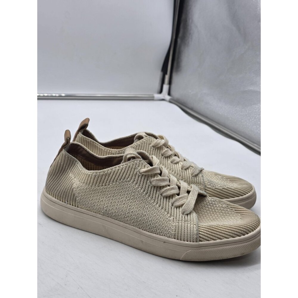 Lucky Brand Shoes Womens Size 7 Beige Laddix Knit Low Top Lace Up Sneakers Cream